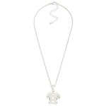 Wholesale twisted Metal Chain Link Necklace Metal Shell Turtle Pendant L Extende