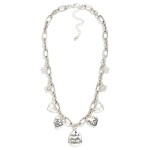 Wholesale twisted Link Chain Link Necklace Flower Heart Mother Daughter Charms L