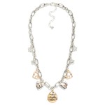 Wholesale twisted Link Chain Link Necklace Flower Heart Mother Daughter Charms L