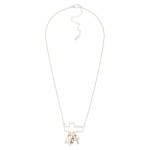Wholesale chain Link Necklace Hammered Metal Hollow Cross Pendant Faith Pearl Ch