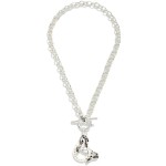 Wholesale double Link Chain Link Necklace Metal Horse Horseshoe Pendant Toggle C