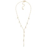 Wholesale chain Link Y Necklace Mini Baroque Pearl Charms L Extender L