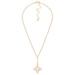 Wholesale chain Link Necklace Pearl Rhinestone Plus Cross Pendant L Extender L