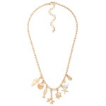 Wholesale flat Chain Chain Link Necklace Metal Beach Charms Shells L Extender L