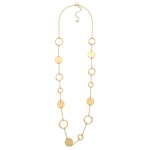 Wholesale long Chain Link Necklace Hammered Metal Medallion Hoop Stations L Exte
