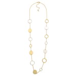 Wholesale long Chain Link Necklace Hammered Metal Medallion Hoop Stations L Exte