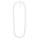 Wholesale long Hammered Metal Nugget Beaded Necklace L Extender L