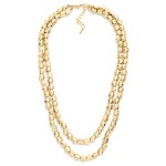 Wholesale layered Hammered Metal Nugget Beaded Necklace L Extender L