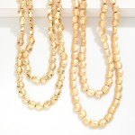 Wholesale layered Hammered Metal Nugget Beaded Necklace L Extender L