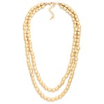 Wholesale layered Hammered Metal Nugget Beaded Necklace L Extender L