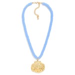 Wholesale candy Bead Beaded Necklace Metal Shell Pendant L Extender L