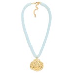 Wholesale candy Bead Beaded Necklace Metal Shell Pendant L Extender L