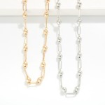 Wholesale paperclip Chain Link Necklace Metal Ball Stations L Extender L