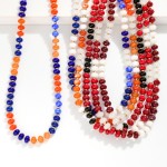 Wholesale stone faceted Bead Game Day Beaded Necklace L Extender L