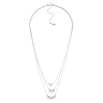 Wholesale layered Box Chain Necklace Baguette Cut Cubic Zirconia Details L Exten