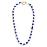 Wholesale game Day Faceted Bead Beaded Necklace Metal Oval Clasp Pendant L