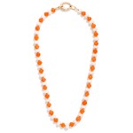 Wholesale game Day Faceted Bead Beaded Necklace Metal Oval Clasp Pendant L