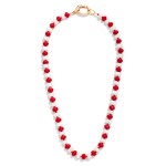Wholesale game Day Faceted Bead Beaded Necklace Metal Oval Clasp Pendant L