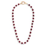 Wholesale game Day Faceted Bead Beaded Necklace Metal Oval Clasp Pendant L