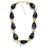 Wholesale chunky Marbled Acetate Nugget Bead Beaded Necklace L Extender L