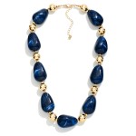 Wholesale chunky Marbled Acetate Nugget Bead Beaded Necklace L Extender L