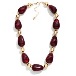 Wholesale chunky Marbled Acetate Nugget Bead Beaded Necklace L Extender L