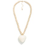 Wholesale stone Beaded Necklace Acrylic Heart Pendant L Extender L