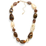 Wholesale chunky Beaded Necklace Faceted Metal Tones Marbled Acetate Beads L Ext
