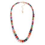 Wholesale graduated Stone Bead Beaded Necklace L Extender L
