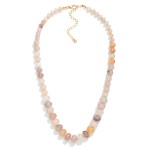Wholesale graduated Stone Bead Beaded Necklace L Extender L