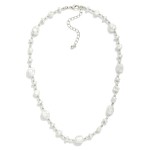 Wholesale baroque Pearl Flat Pearl Beaded Necklace Crystal Stations L