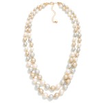 Wholesale layered Textured Bead Beaded Necklace L Extender L