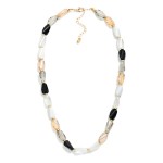 Wholesale faceted Twisted Cylinder Beaded Necklace L Extender L