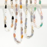 Wholesale faceted Twisted Cylinder Beaded Necklace L Extender L