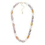 Wholesale faceted Twisted Cylinder Beaded Necklace L Extender L