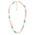 Wholesale faceted Twisted Cylinder Beaded Necklace L Extender L