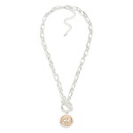 Wholesale chain Link Necklace Two Plus Cross Medallion Toggle Clasp L