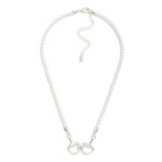 Wholesale pearl Beaded Necklace Metal Horsebit Stationary Pendant Gold Dipped L