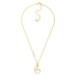 Wholesale chain Link Necklace Metal Told Horsebit Pearl Pendant Gold Dipped L Ex