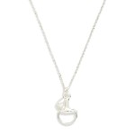 Wholesale chain Link Necklace Metal Told Horsebit Pearl Pendant Gold Dipped L Ex