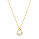 Wholesale chain Link Necklace Metal Told Horsebit Pearl Pendant Gold Dipped L Ex