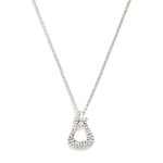 Wholesale dainty Crystal Pave Open Teardrop Pendant Necklace delicate chain susp