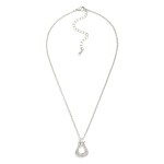 Wholesale dainty Crystal Pave Open Teardrop Pendant Necklace delicate chain susp