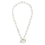 Wholesale paperclip Chain Link Necklace Anchor Shackle Lock Pendant Gold Dipped