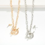 Wholesale chain Link Necklace Horsebit Toggle Clasp Metal Ball Studs Included L