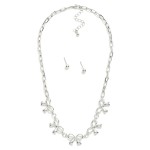 Wholesale chain Link Necklace Metal Bow Stations Metal Ball Studs Included L Ext