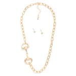 Wholesale chain Link Necklace Metal Horsebit Stationary Pendant Metal Ball Stud