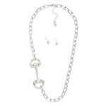 Wholesale chain Link Necklace Metal Horsebit Stationary Pendant Metal Ball Stud