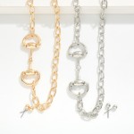 Wholesale chain Link Necklace Metal Horsebit Stationary Pendant Metal Ball Stud