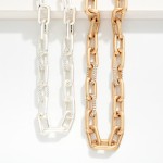Wholesale matte Metal Chain Link Necklace Rhinestone Links L Extender L